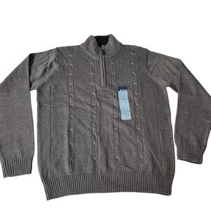 Basic Editions NWT - Men’s 1/4 zip Cable Sherpa Sweater Sz MD